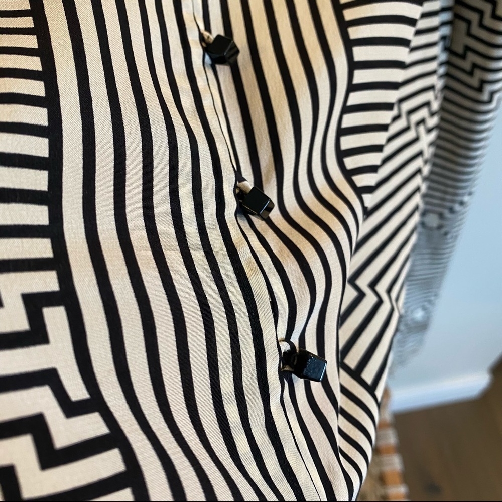 Tracy Reese Silk Tie Neck Flounced Diamond Top M - Picture 5 of 11